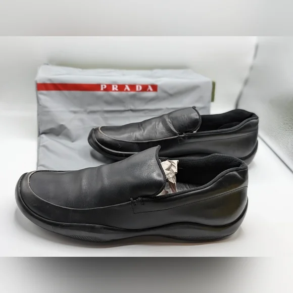 Vintage PRADA Sport PS 0950 Black Leather Italian Loafer  display picture 3